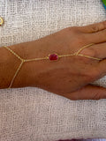Pink gemstone handchain