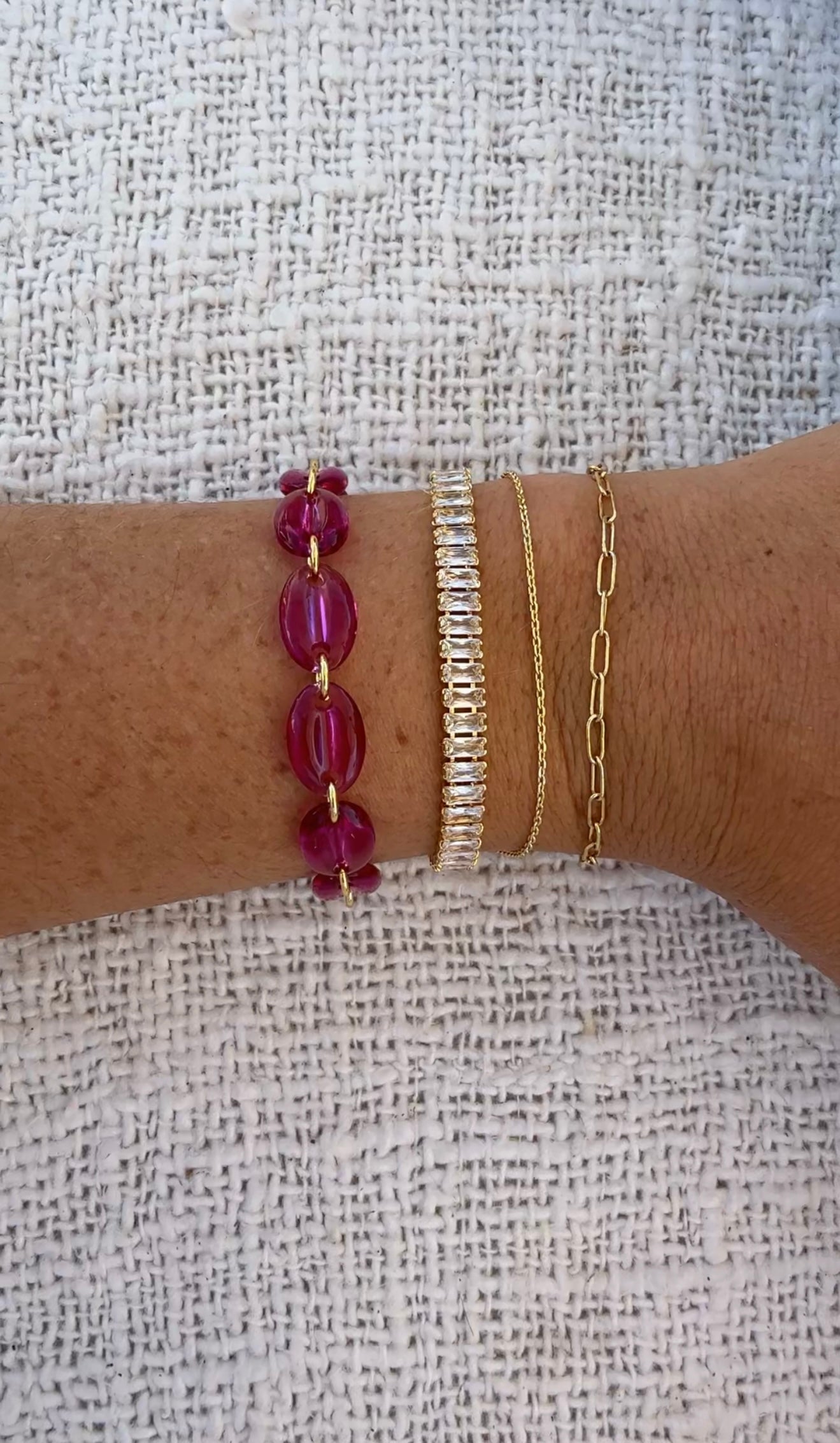 pink Swarovski bracelet