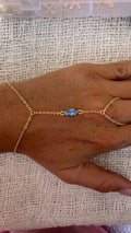 Blue gemstone hand chain