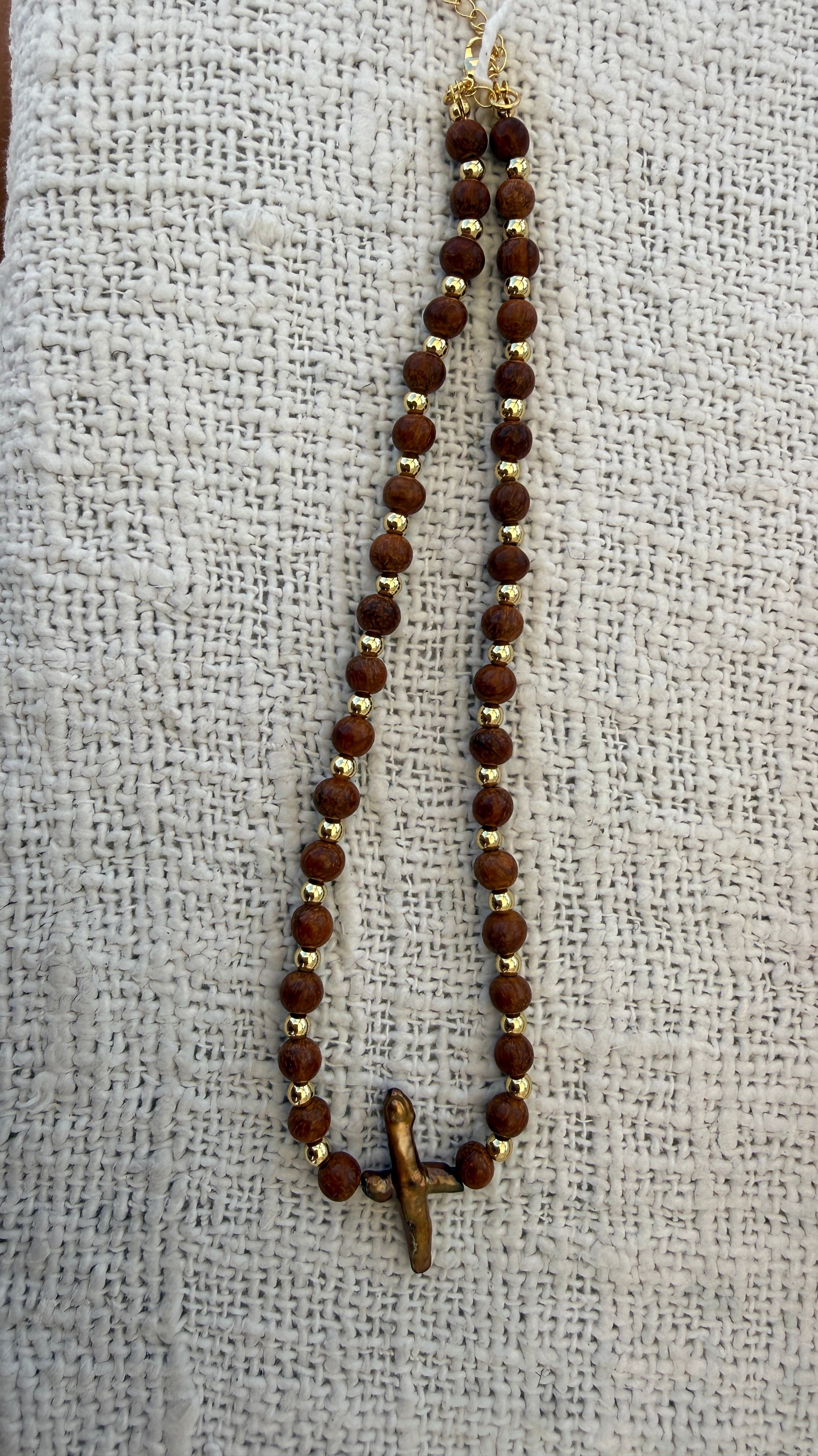 espresso cross necklace