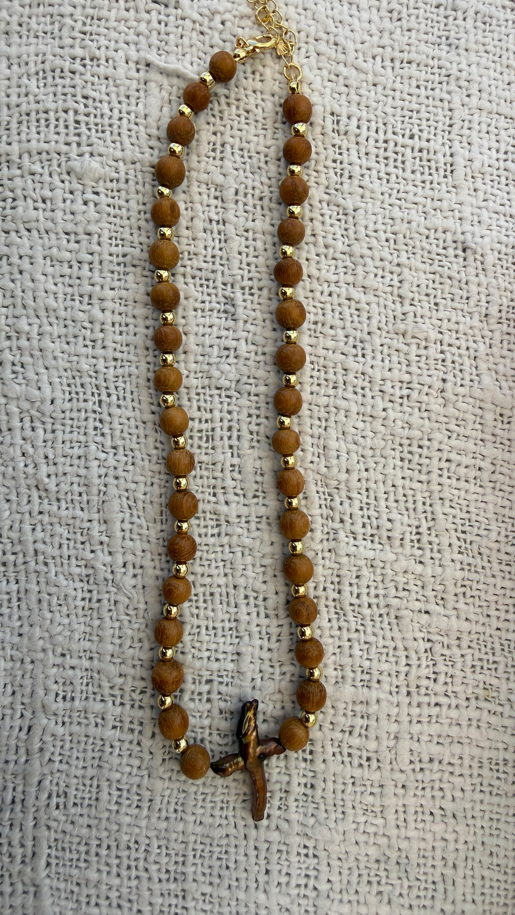 brown cross necklace