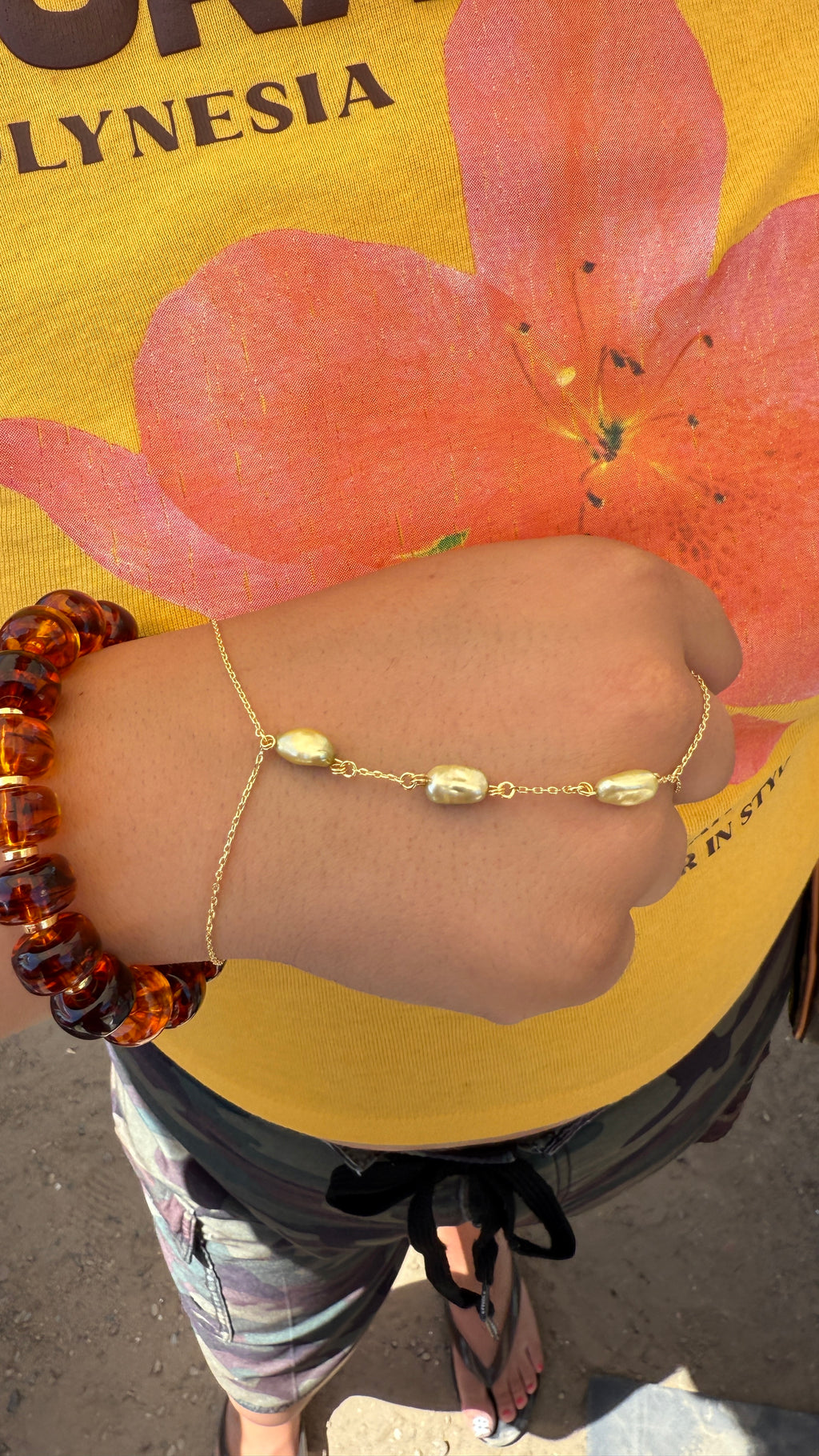 Green Pearl Handchain