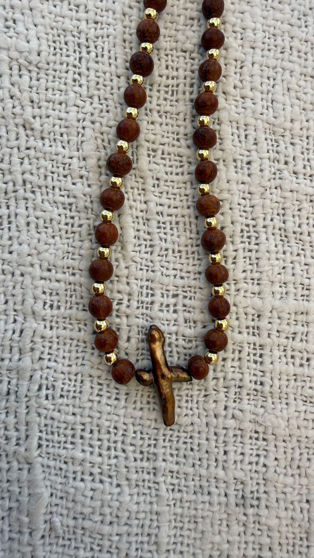 espresso cross necklace